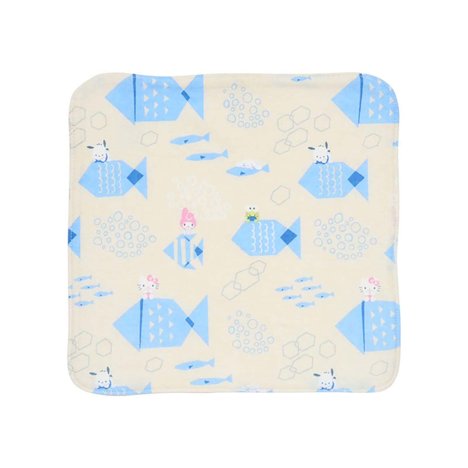 

Sanrio Baby Organic Handkerchief with Fish and Sanrio W x D x 306614 Skin-Friendly Characters, Cotton, Approx. 9.9 0.2 9.9 H, Baby/Children s Gift,