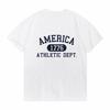 America 1776 Athletic Dept Letter TShirt Men Sport Casual Top Cool Hip Hop Tee Shirt Soft Breathable T Shirt Women