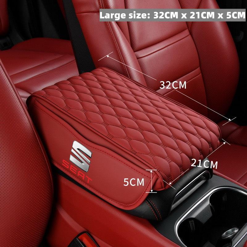 UQKX7 Auto Center Console Armrest Cushion Leather Armrest Pad Storage Box For Seat Leon Ibiza Alhambra Exeo Altea Arona Accessories