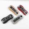 Real Leather Side + Silver Middle Car Remote Key Case For Porsche Panamera 17 18