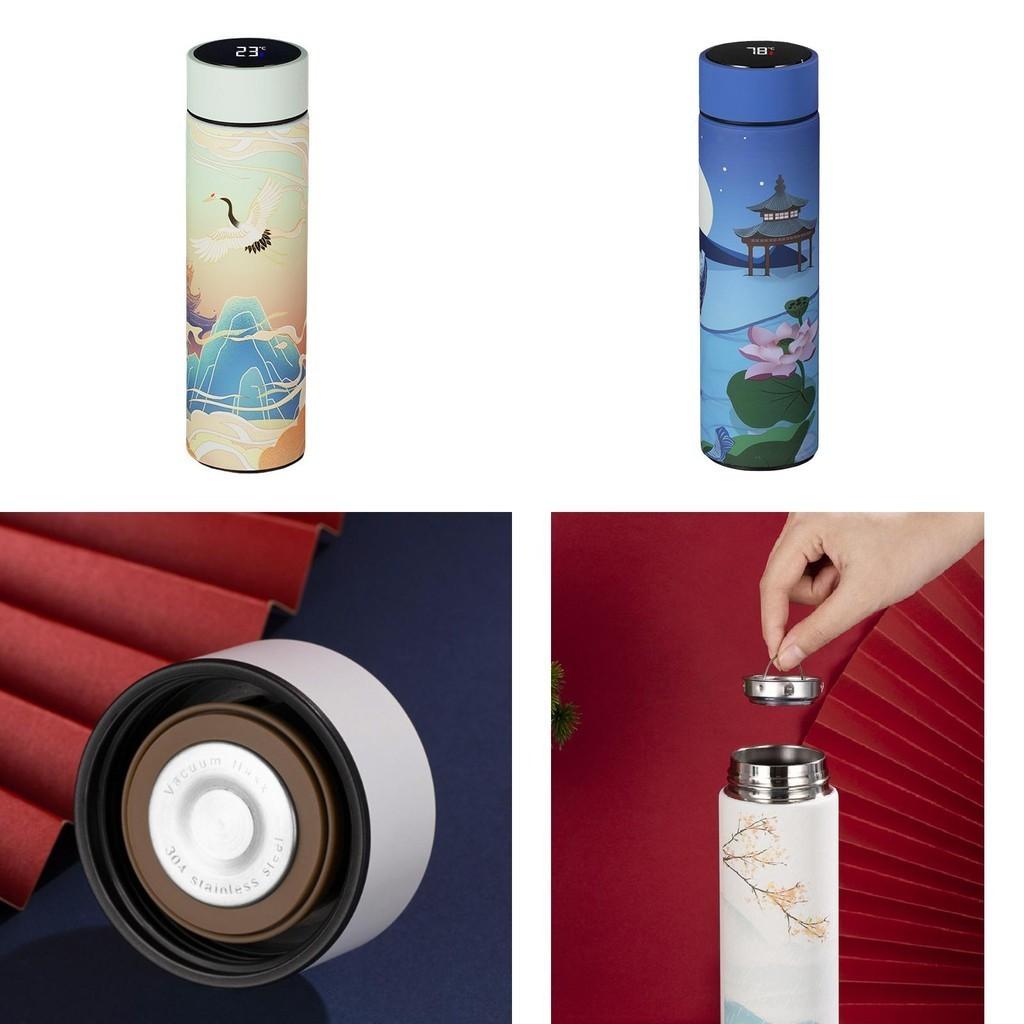 Tasse de voyage isolée en acier inoxydable avec filtre à thé et affichage LED de la température