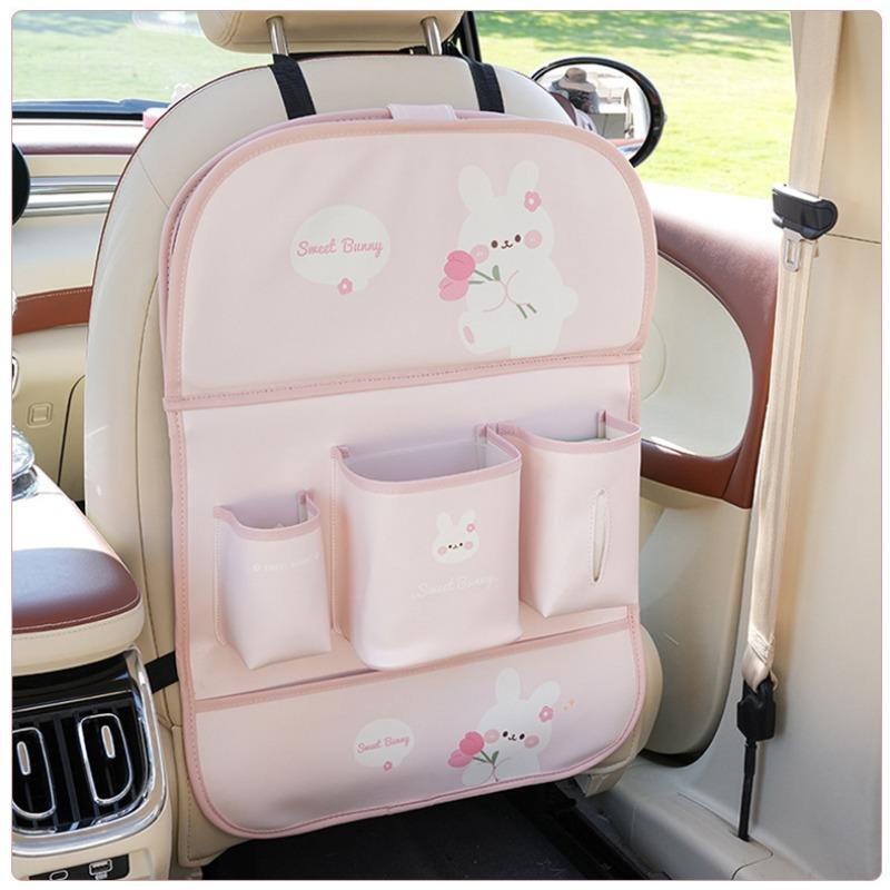 Car Foldable Organizer Cute Car Trash Bin Hanging Storage Bag