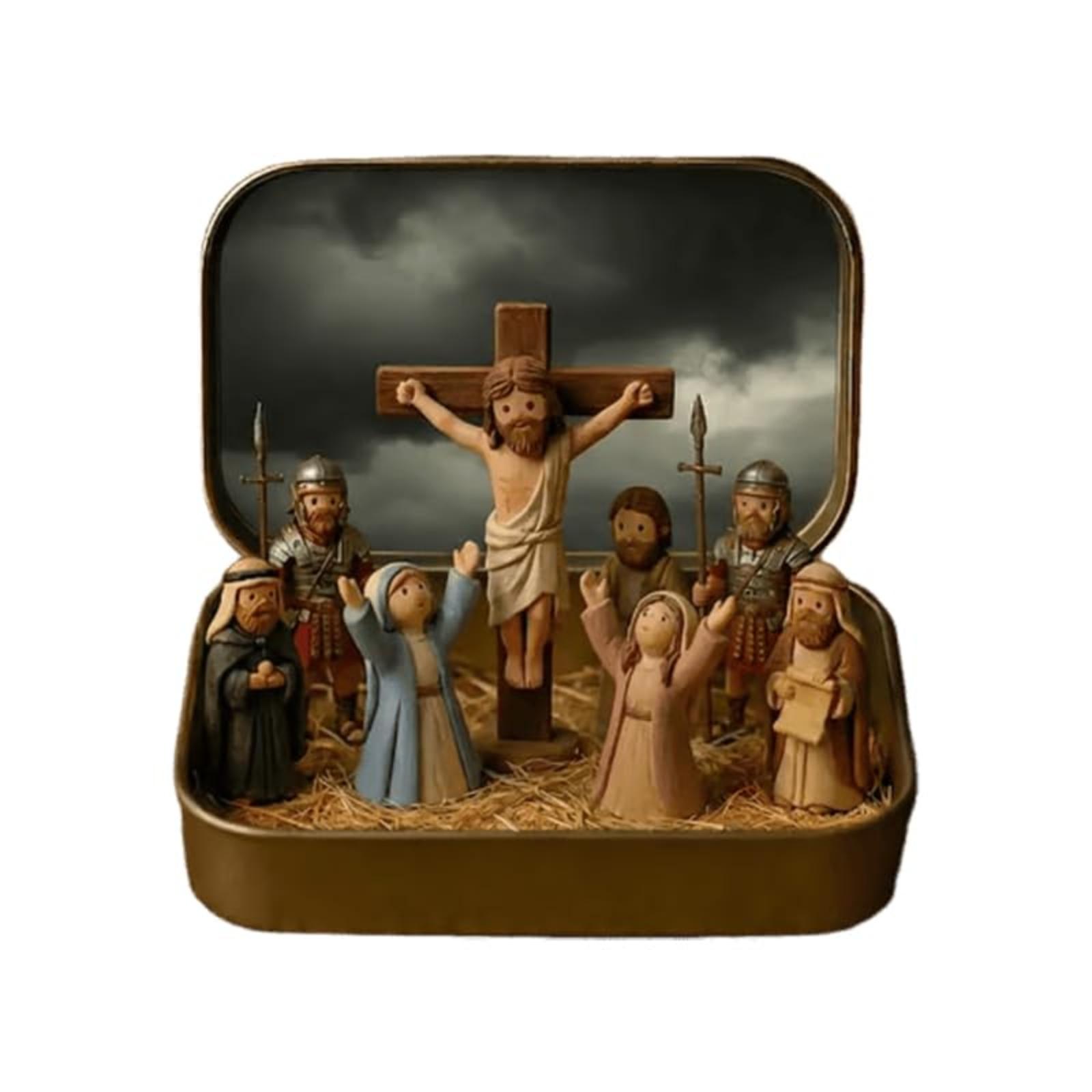 

Easter Passion And Resurrection Scene Iron Box Set One Size