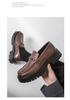 Men's Thick-Soled Patent Leather Height-Increasing Loafers with Chunky Heel