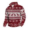 Men's 1/4 Zip Sweatshirt with Stand Collar and Christmas Print Casual Long Sleeve Pullover
