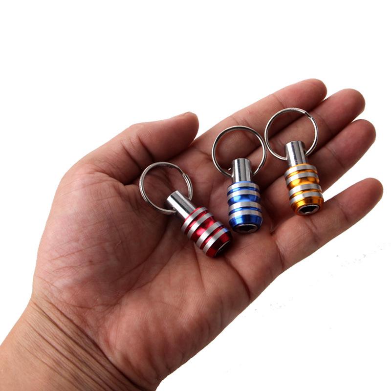 Golden Stainless Steel Quick-Change Extension Rod with 3 Slots & Keychain, 1/4 Batch Head Compatible