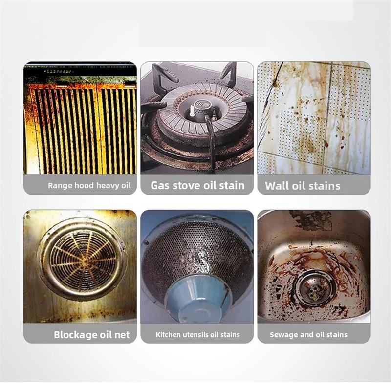 Heavy Duty Degreaser Spray Strongest Kitchen Cleaner for Grease Stove Range Hood & Oven Removes Burnt-On Oil Stainless Steel Safe