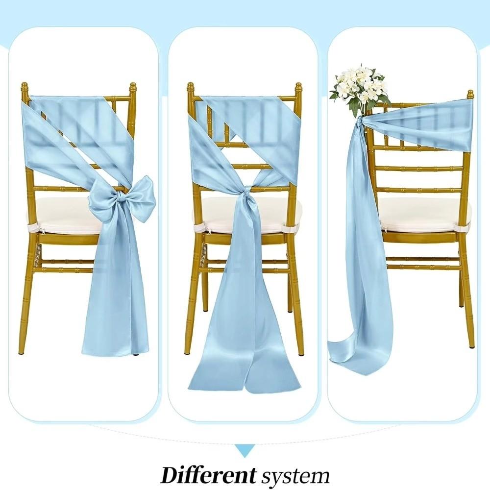 Elegant Design Chair Ribbon Ties Self Tie Chair Cover Decoration  Banquet Event Hotel