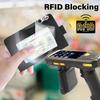 Minimalistisk RFID-blockerande liten plånbok med ID-fönster, vattentålig dragkedja, buss-, tunnelbane-ID-fodral med nyckelband, nyckelring för kort, kontanter, resa