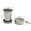 1Pc 75ML Stainless Steel Folding Cup Keychain Stainless Steel Folding Retractable Cup Teacups Teaware Folding Glass