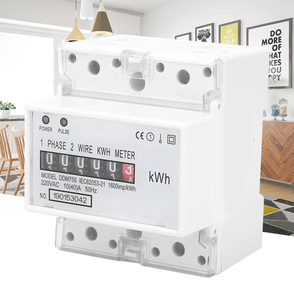 4P LED Din Rail Electricity Power Consumption Wattmeter Energy Meter DDM75S 10-40A Single Phase