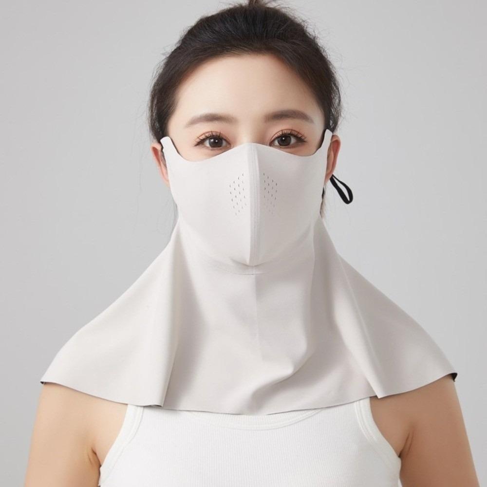Gifts AB Side Sun Protection Face Mask UV Protection Adjustable Summer Sun Protection Face Mask Seamless One-piece Neck Brace абрикосовый