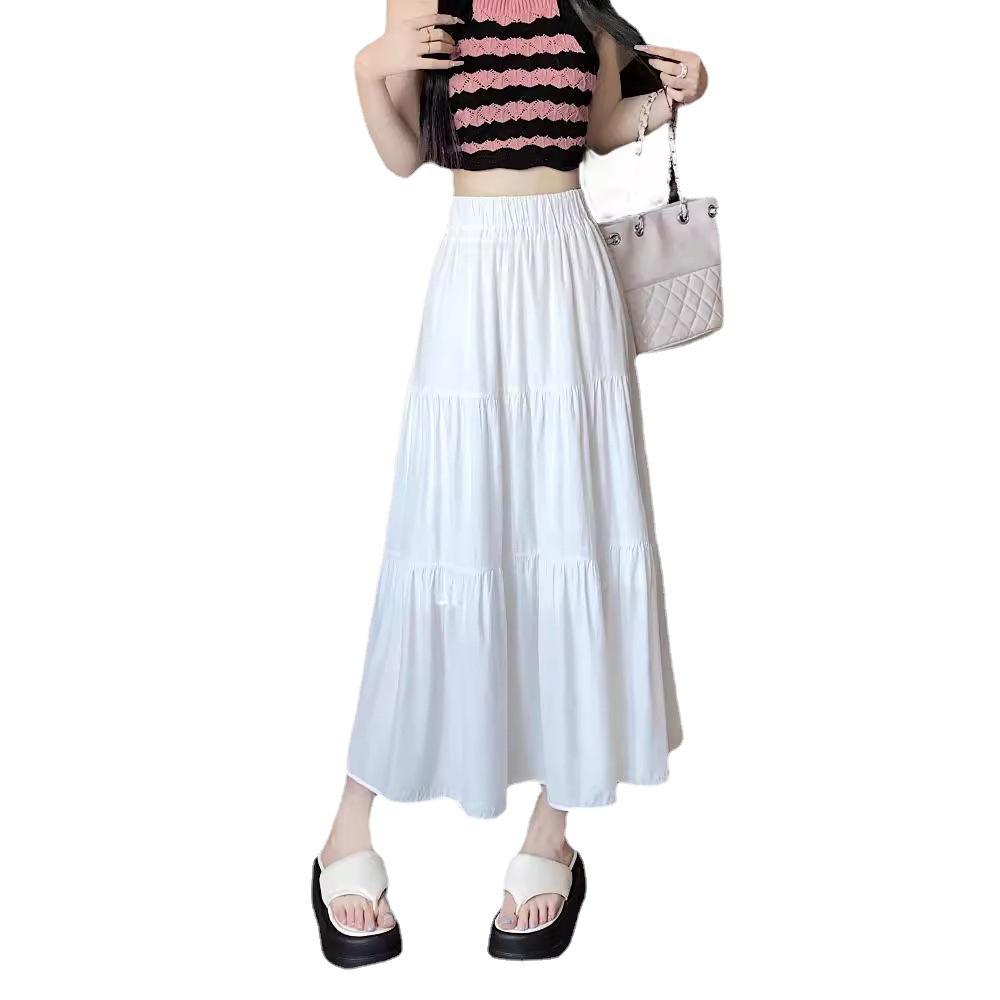 Petite A-Linien Midirock mit hoher Taille und schwarzem Schirm für Damen - Sommerkollektion 2025