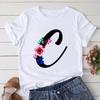 Large Size T-Shirt 26 English Letters Butterfly Print T-Shirt Women'S Short-Sleeved Women'S Clothing