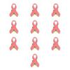 10Pieces Ribbon Enamel Lapel Pins for Women Girls Breast Cancer Brooch Party