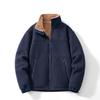 Stand Up Collar Fleece Jacket for Men In Autumn and Winter, Thick Fleece Casual Hoodie, Loose Oversized Lambskin Jacket