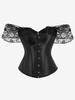 Rosegal Gothic Off The Shoulder Lace Panel Lace-up Boning Corset Top
