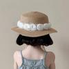Summer Flower Lace Straw Hat French Children Sun Hat Fashion Baby Straw Caps  Outdoor