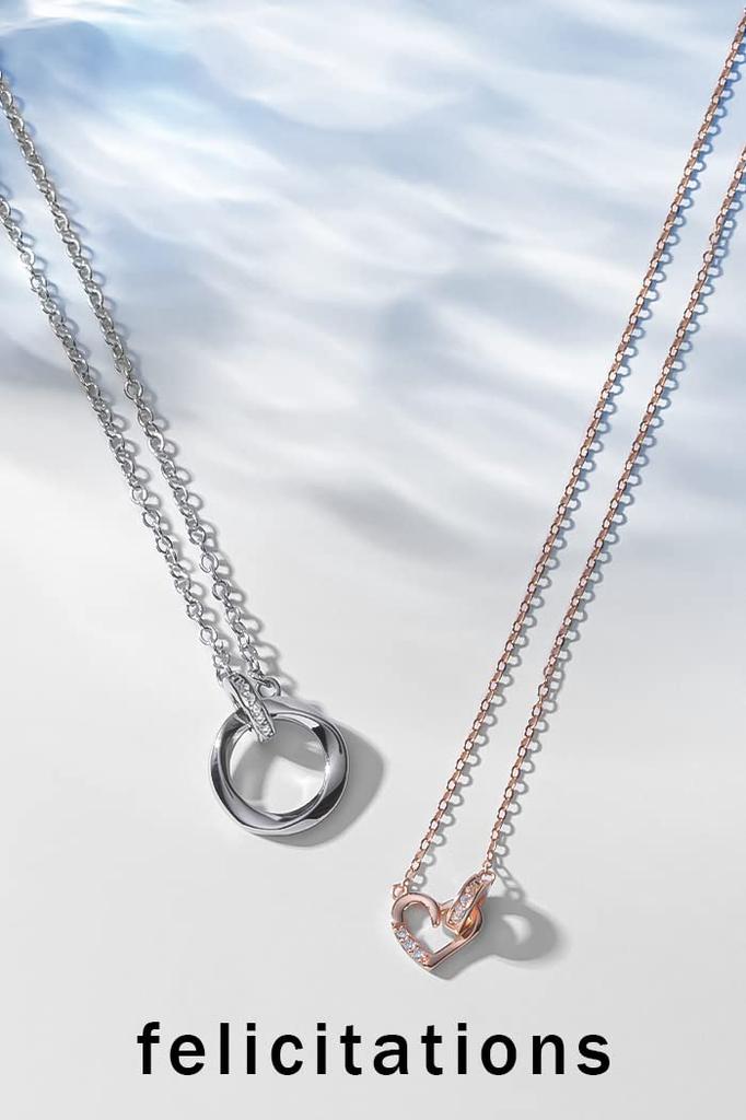 [felicitations] Couple's Gift Stainless Steel Necklace for Men and Women BR-J069 Heart (MSW&LPW)