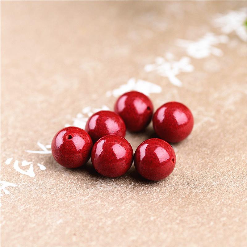 20pcs Natural Raw Cinnabar Round Beads Beautiful Multicolor Beads Handmade Diy Bracelet Necklace Jewelry Handmade Lucky Beads Accessories