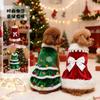 Pet Dog Cat Christmas Dress Skirt Outfit Holiday Costume Red Bow Tree Design Unisex Winter Seasonal Apparel
