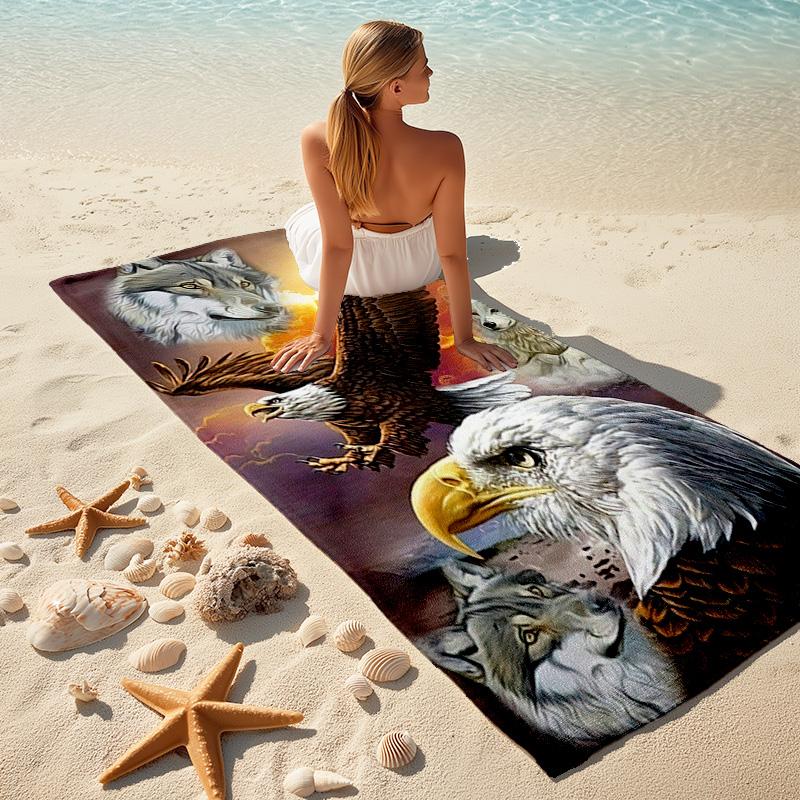 Wilderness Cabin Forest Wildlife Soft Beach Towel Outdoor Camping Vacation Swimming Beach Towel Outdoor Absorbent Bath Towel Blanket A7
