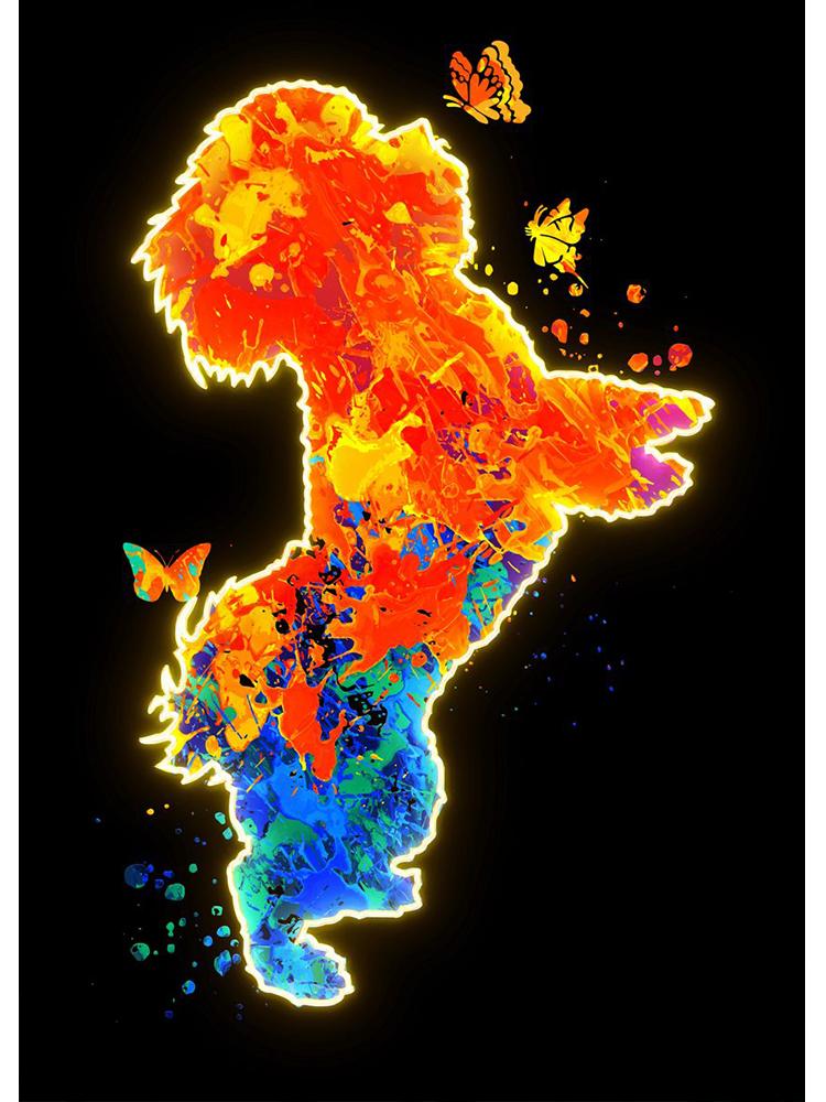 Neon-Design, niedliche Tiere, Poster, Leinwandgemälde, Flamingo, Hirsch, Giraffe, Katzen, Wand-Kunstdruck an der Wand, modernes Kinderzimmer-Dekor