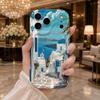 Santorini Island Aegean Sea Landscape Wavy Edge Phone Case For iPhone 16 15 14 Pro Max 13 12 11 Mini XR XS SE 2020 7 8 Plus Air Cover