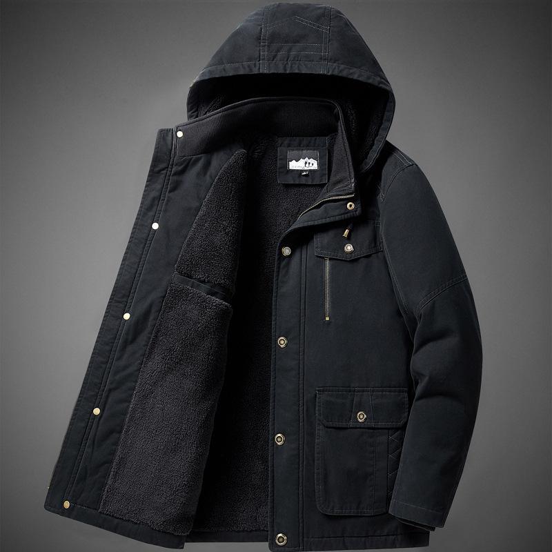 Autumn and winter new 2025 cotton jacket men's mid-length winter jacket winter plus size casual cotton jacket men's trendy cotton clothes