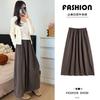 Bust Skirt Women's Autumn New Coffee-colored High-waisted Long Skirt with Hanging Feeling and Thin Knitted Bud Pumpkin Skirt