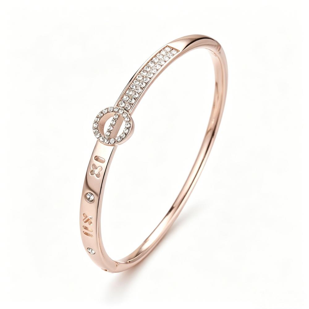Alloy Bracelets Woman Bangle Zircon for Woman Golden Love Crystal Wedding Feminina Luxury Jewellery Gifts