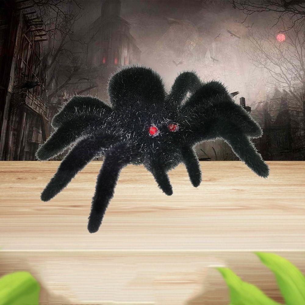 Realistic Flocking Black Spider 3D Artificial Spider Halloween Plush Spider  Party Prop