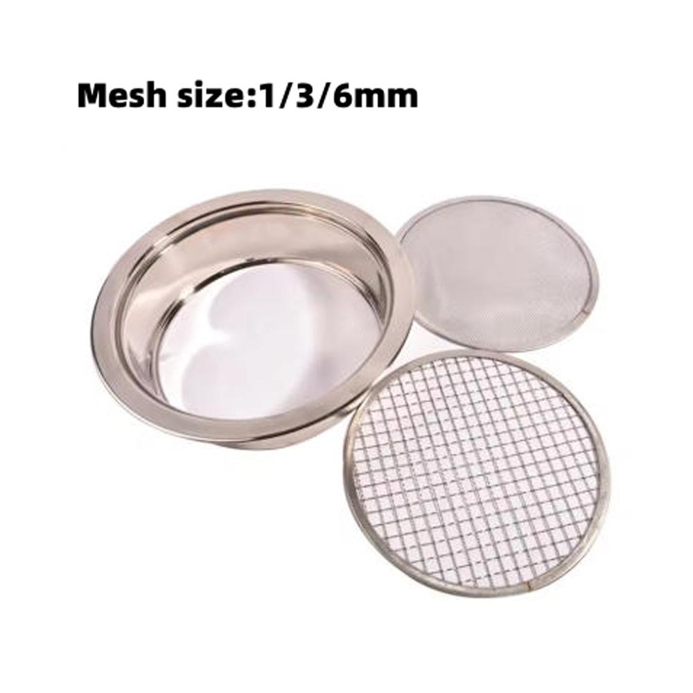 Replaceable Mesh Garden Soil Sieve 1/3/6/9/12mm Mesh Hole Stainless Steel Soil Filter Soil/Sand/Gravel/Planting Soil Round Sieve