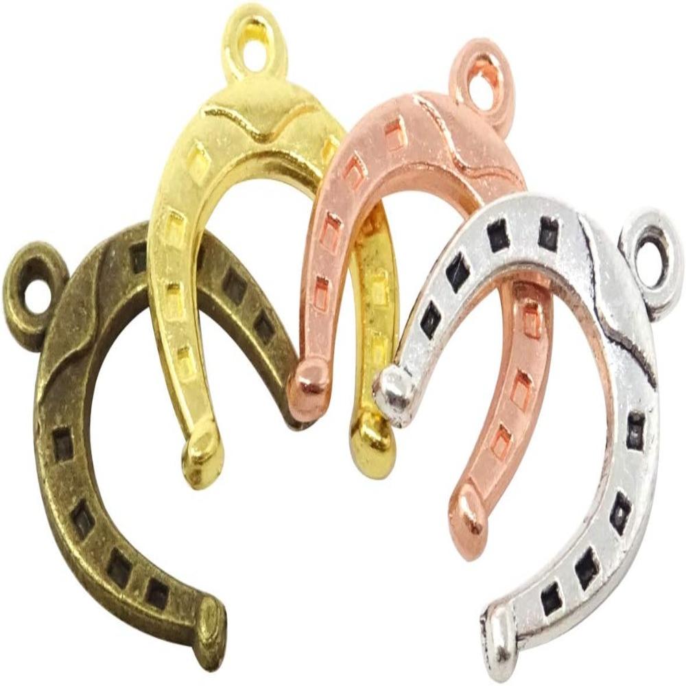 100pcs Alloy 3D Animal Horseshoe Pendants 0.63*0.51inch Western  Charms  Anklets