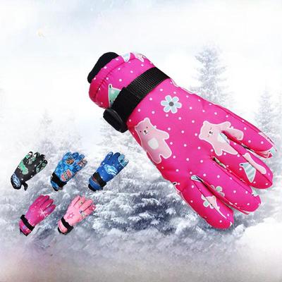 Children's Printed Electric Bike Gloves: Warm, Waterproof, Windproof Ski & Outdoor Cycling Gloves
