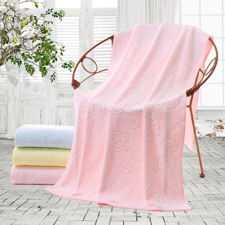 Little Bear Embossed Quick-Dry Soft Absorbent Bath Towel – Comfortable Daily Necessity