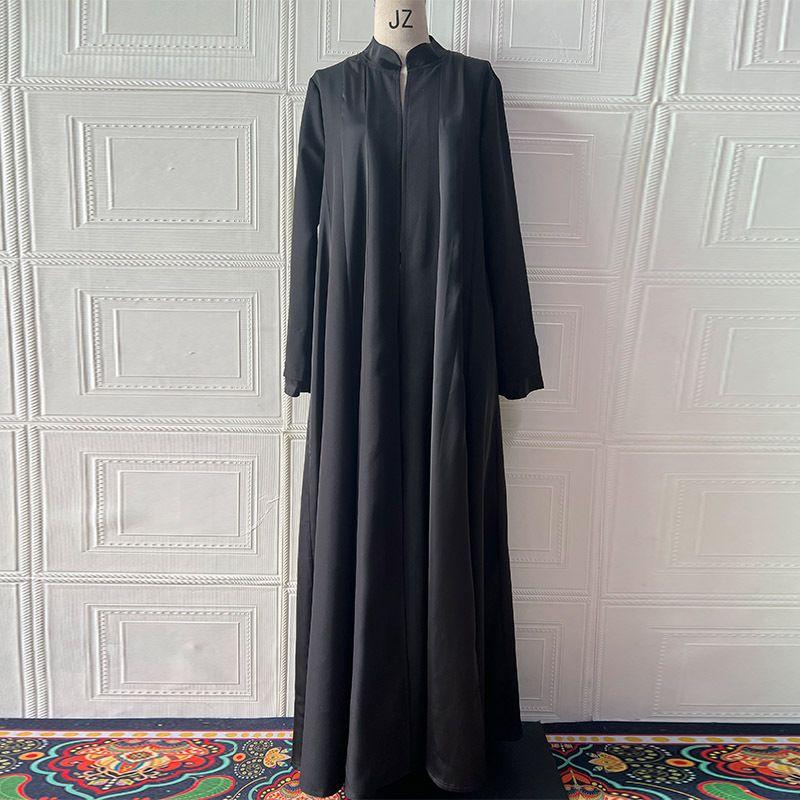 

European and American Women clothes Color Matching Loose Plus size Long Trench coat Coat Dress Black XXXL