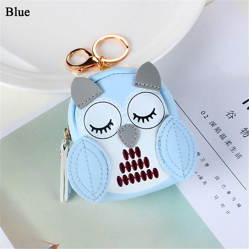 Cute Key Bag Owl Coin Purse Mini School Bag Car Key Chain Pendant Lady Wallet PU Leather Coin Purses