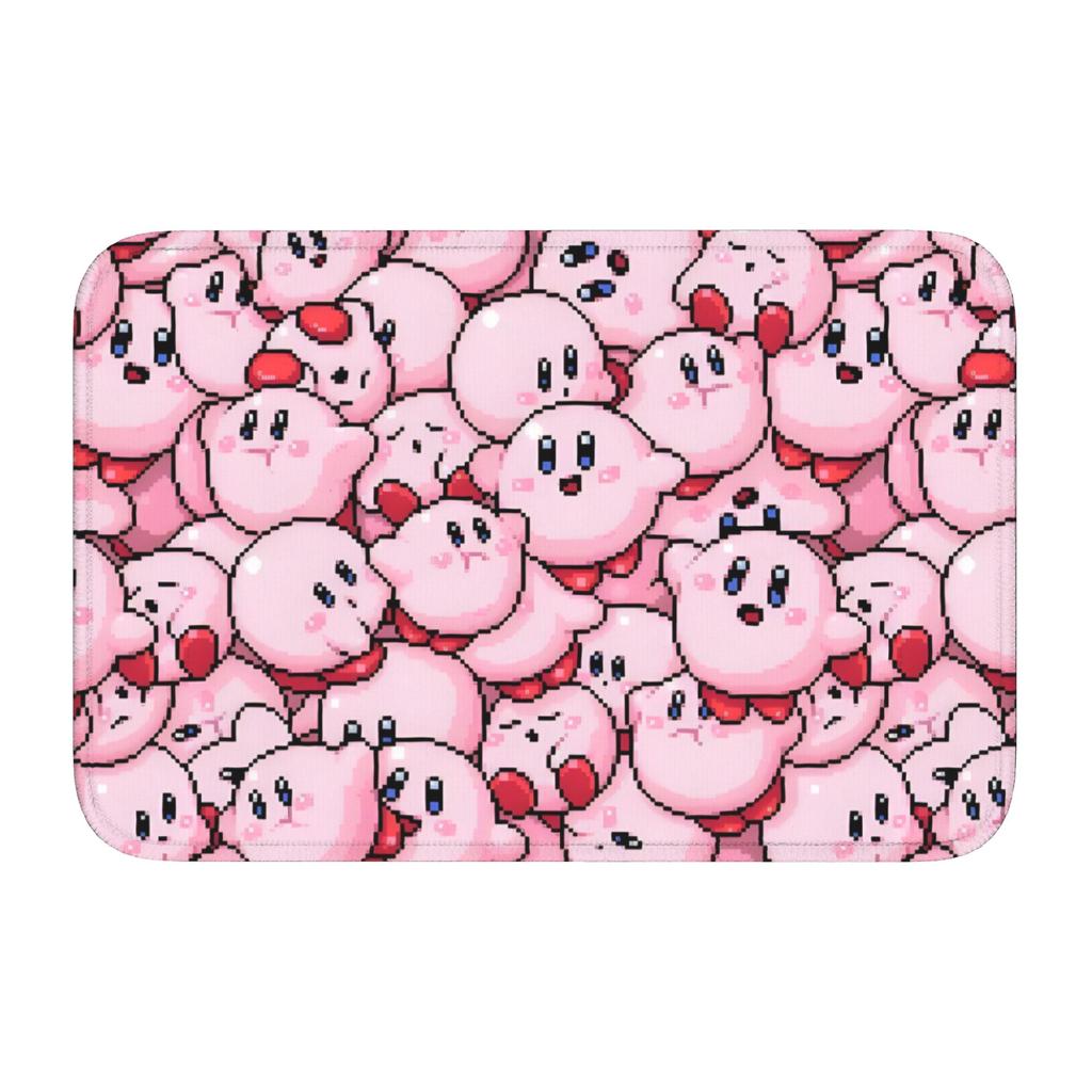 Kirbys Cartoon Game Floor Door Kitchen Bathroom Mat Anti-Slip Indoor  Doormat Garden Living Room Entrance Rug Carpet Footpad