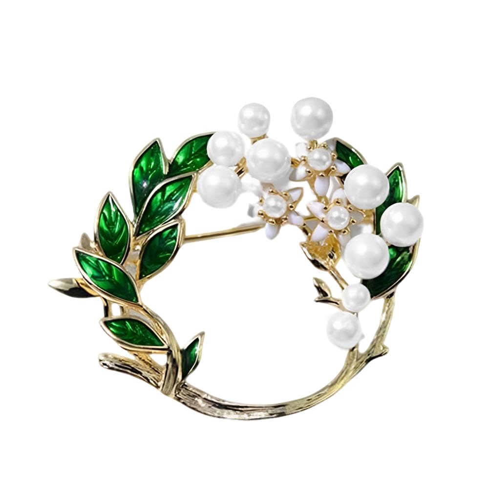 

Deelfel Золотий дизайн вінка Гарденія та перли Квітковий Формальний Стильний та Елегантний Корсаж для піджаків та суконь Жіноча Брошка, Аксесуар,