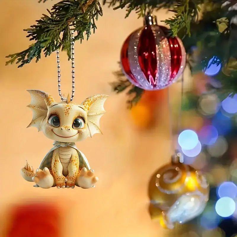 Whimsical Blue And White Dragon Car Hanging Decor Ideal For Christmas And Home