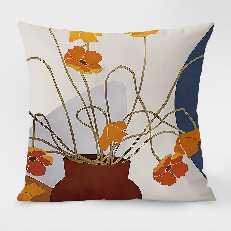 Легкая роскошная декоративная наволочка с рисунком животных и цветов для гостиной, спальни, квадратная наволочка для подушки 40x40cm