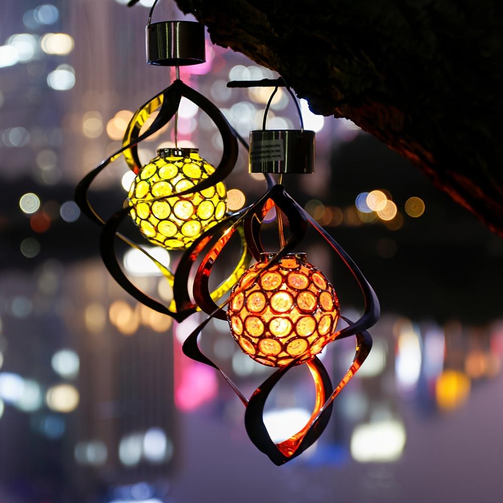 1 pz Campanella a Vento Solare a LED da Esterno Luce Pendente Gradiente RGB con Campanella a Vento Solare Argentata e Luce Decorativa a 7 Colori