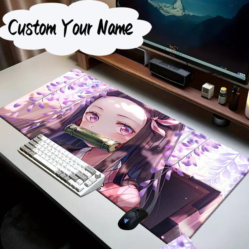 Custom Name Mouse pad Anime Slayer Characters Mouse Pad Desk Mat, Non-Slip Rubber Backer Pad For Computer Notebook Gaming Mouse Pad Birthday Gift