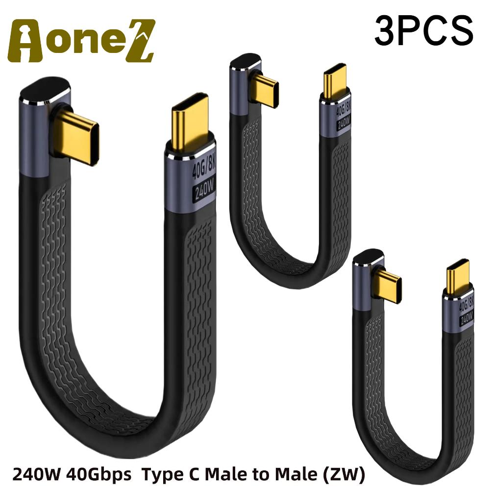 PD 240W 5A Type C to USB C Fast Charging Cable USB 4.0 Gen3 40Gbps Thunderbolt 3 8K@60Hz FPC Data Cable Cord for MacBook Pro