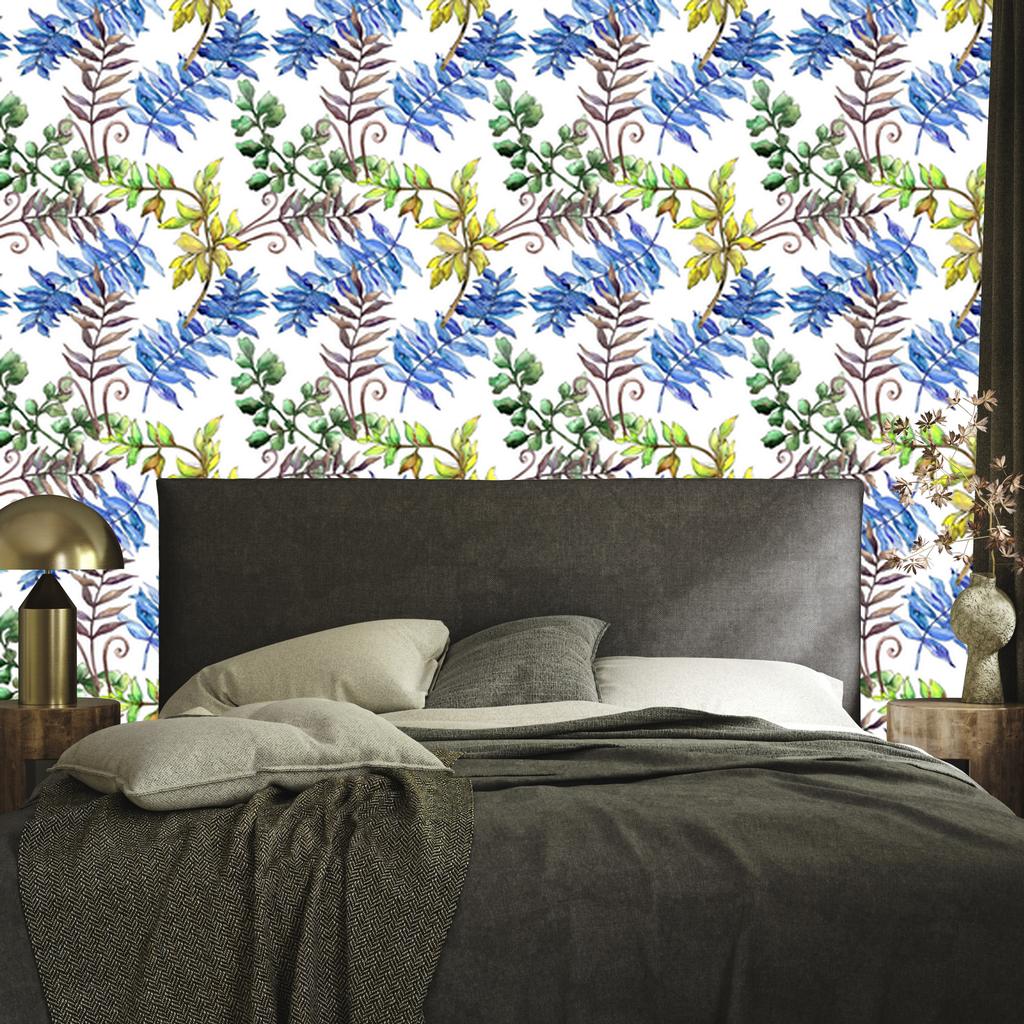 Colorful leaves and watercolor wallpaper for living room and bedroom 50x1000