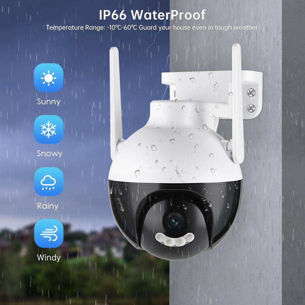 Buy Outdoor Ip Camera WiFi 2k 4mp Ptz Dome Ai Smart Tracking Video