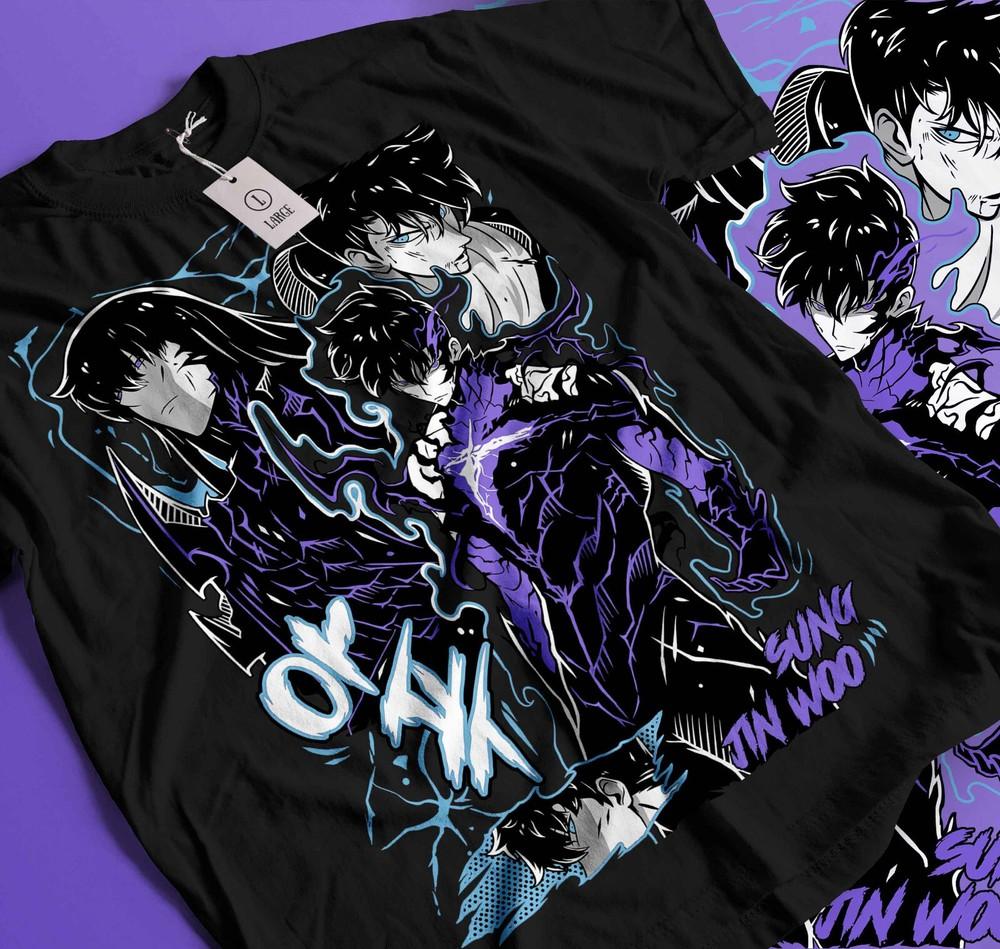 

Solo Leveling T-Shirt Sung Jinwoo Zhigang Anime Jonas Reiji Gift shirt Size 365 L