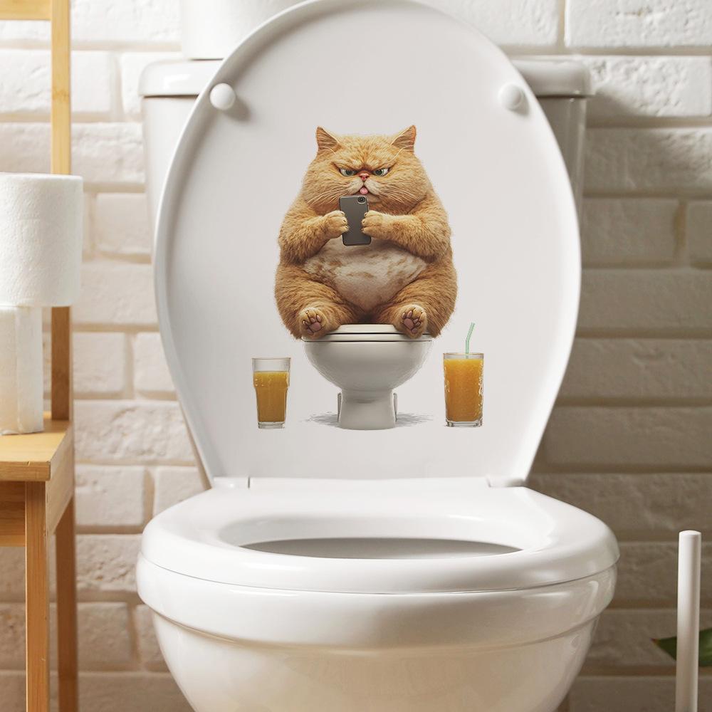 

Креативный маленький толстый кот, играющий с мобильным телефоном, декоративные наклейки для украшения 30*39CM/fun-m368