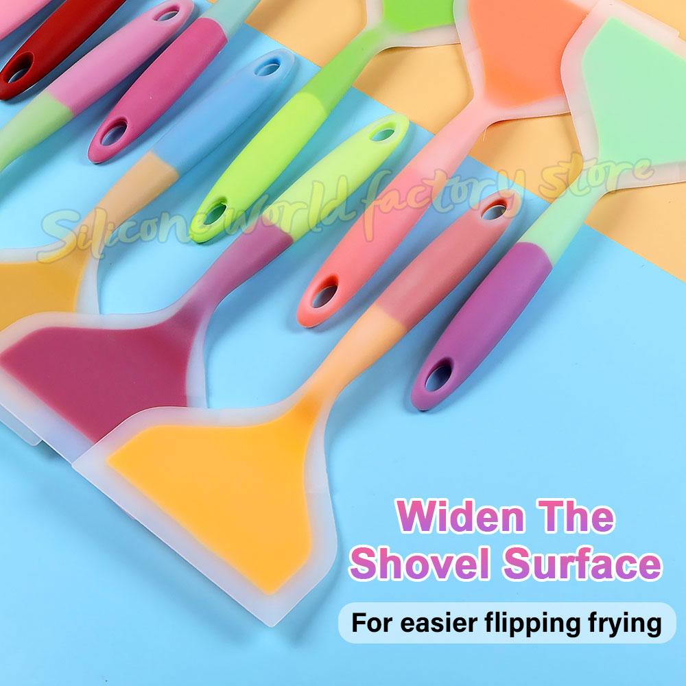 Silicone World 1PC Silicone Shovel Non Stick Pan Silica Gel Spatula Beef Meat Egg Pizza Wide Sided Kitchen Scraper Cooking Tools